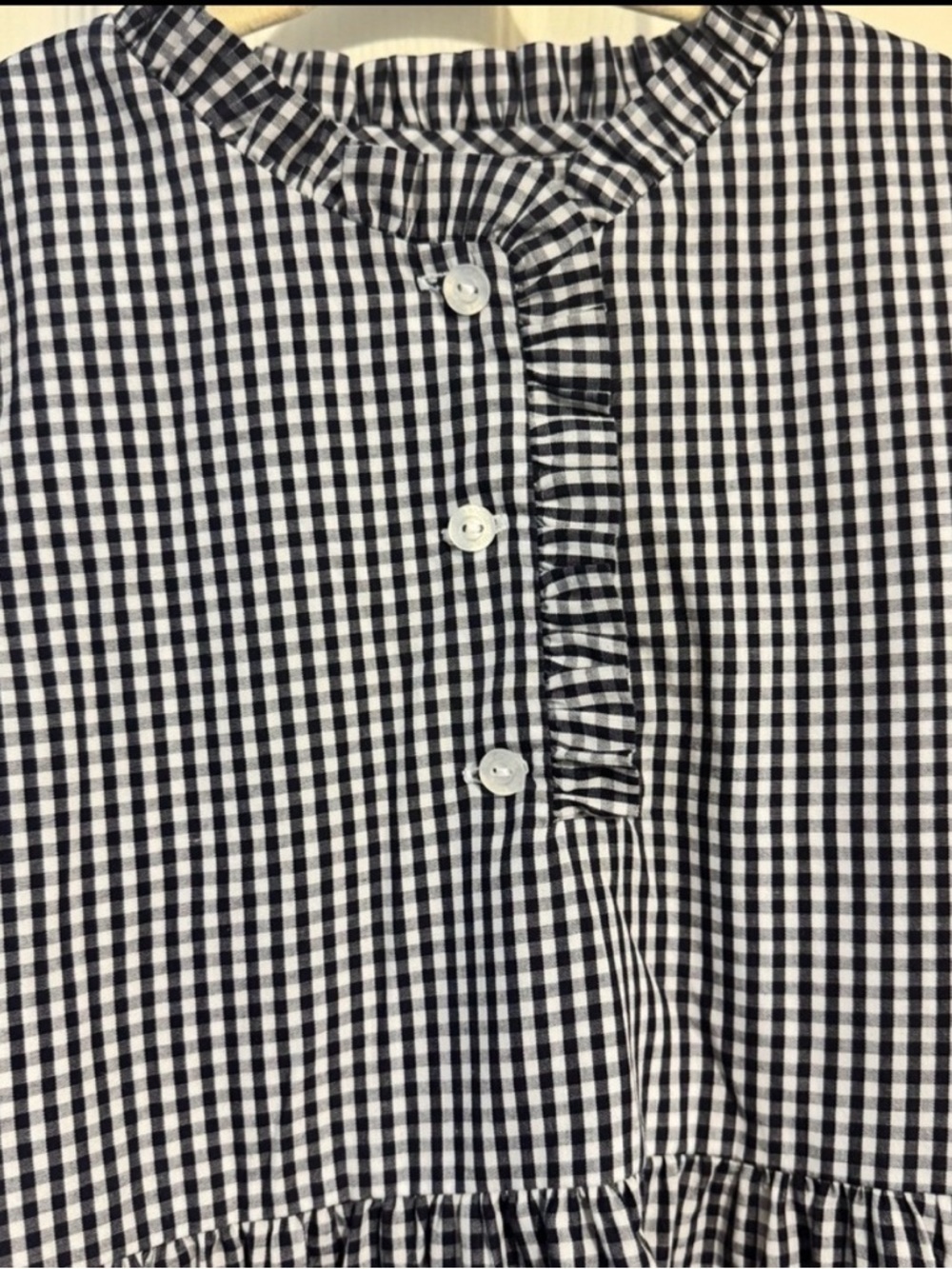 Little English Navy and White Gingham Kids Dress - Picture 7 of 7